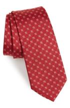 Men's Salvatore Ferragamo Erice Print Silk Tie, Size - Red