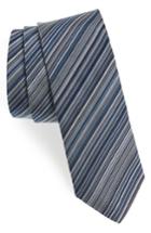 Men's Paul Smith Multistripe Silk Skinny Tie, Size - Blue