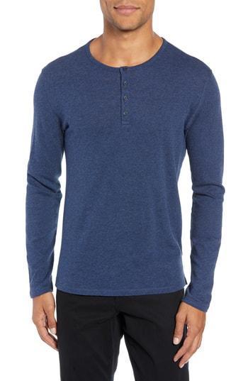 Men's Vince Long Sleeve Henley - Blue
