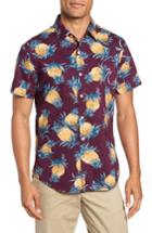 Men's Bonobos Riviera Slim Fit Pineapple Print Sport Shirt R - Purple