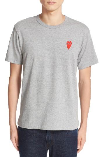 Men's Comme Des Garcons Stretch Face Heart T-shirt - Grey