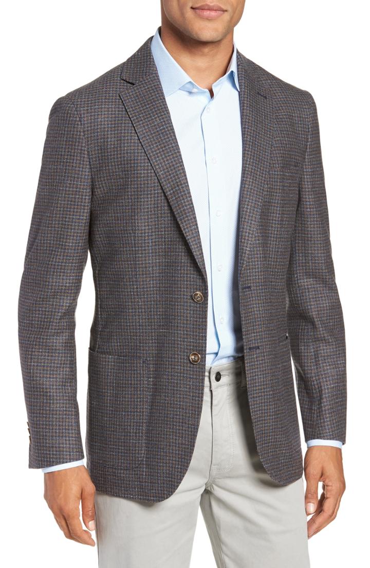 Men's Peter Millar Crown Soft Check Regular Fit Sport Coat - Yellow