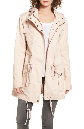 Women's Somedays Lovin 'carmen' Lace-up Back Cotton Twill Parka - Pink