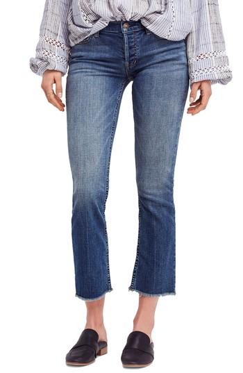 Women's Free People Austin Raw Hem Ankle Jeans - Blue
