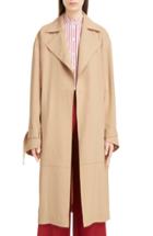 Women's Gucci Wool Stripe Trim Coat Us / 42 It - Brown