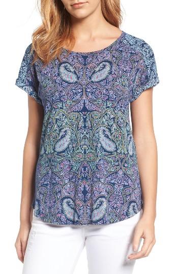 Women's Lucky Brand Slit Back Paisley Tee