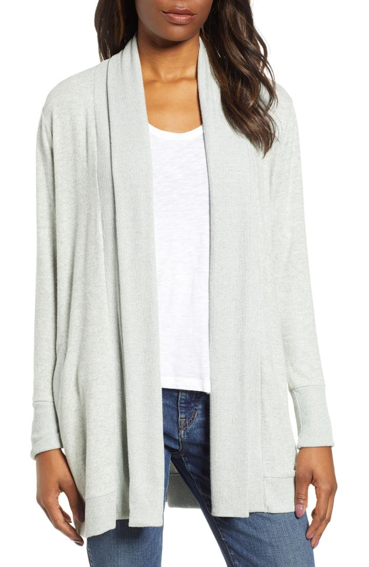 Women's Gibson Cozy Ribbed Cardigan - Blue/green