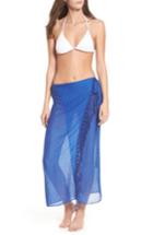 Women's Hinge Crochet Trim Pareo, Size - Blue