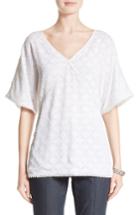 Women's St. John Collection Medallion Fil Coupe Top, Size - White
