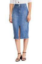 Women's Free People Maddie Denim Midi Skirt - Blue