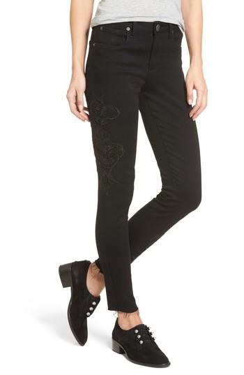 Women's Sts Blue Piper Lace Applique Skinny Ankle Jeans