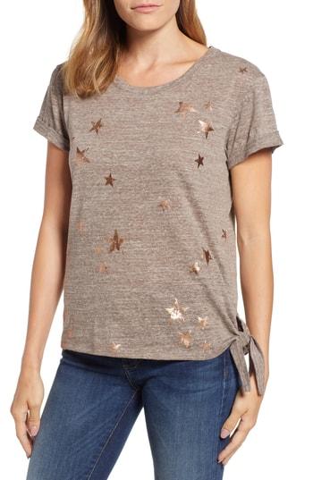 Women's Wit & Wisdom Star Side Tie Tee - Brown
