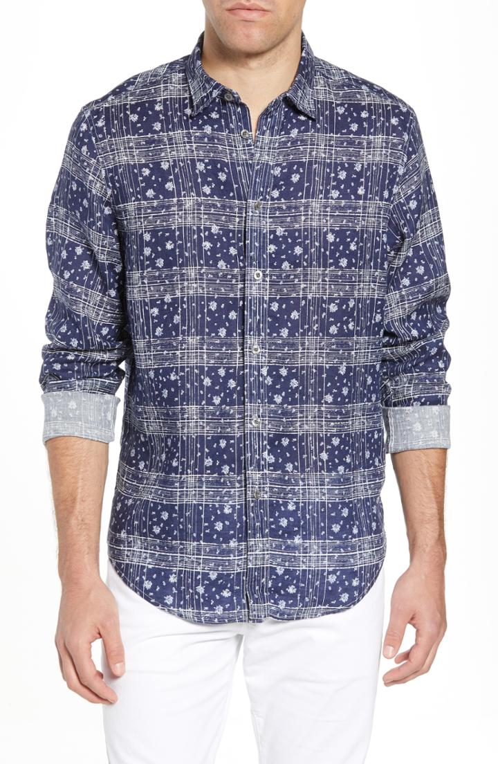 Men's Coastaoro Gustavo Fit Plaid Linen Sport Shirt