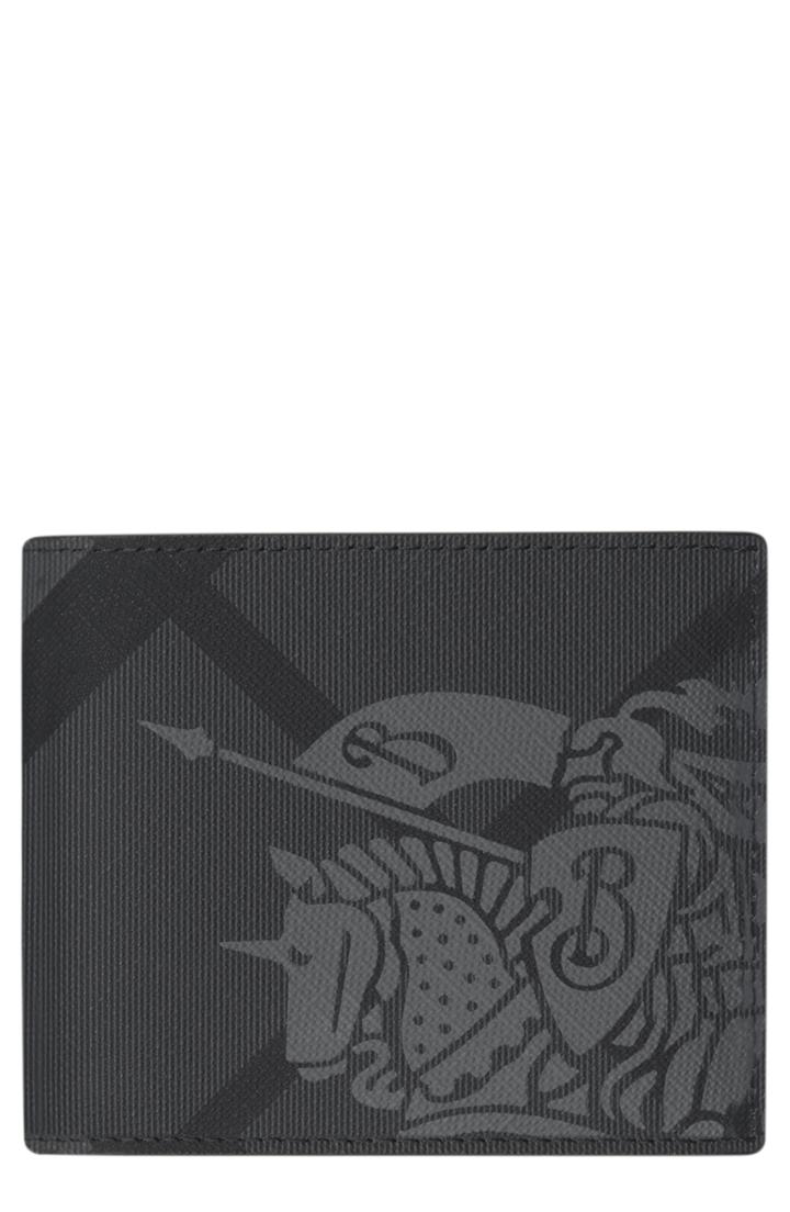 Men's Burberry London Check Faux Leather Billfold Wallet - Black