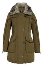Women's Lucky Brand Zip Detail Parka With Faux Fur