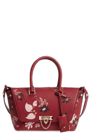 Valentino Double Handle Demi Moon Leather Satchel -