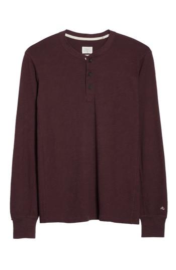 Men's Rag & Bone Standard Issue Slub Cotton Henley - Burgundy