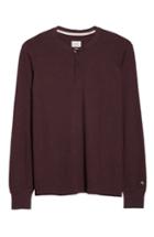 Men's Rag & Bone Standard Issue Slub Cotton Henley - Burgundy