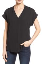 Women's Pleione High/low V-neck Mixed Media Top