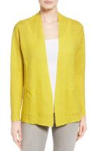 Women's Eileen Fisher Organic Linen Open Front Cardigan - Yellow