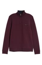 Men's Ted Baker London Peper Trim Fit Half Zip Pullover (m) - Purple