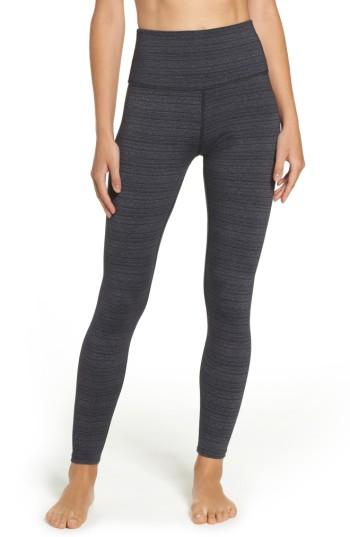 Women's Beyond Yoga Stripe High Waist Leggings - Black