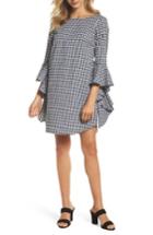 Women's Chelsea28 Ruffle Sleeve Gingham Shift Dress - Black