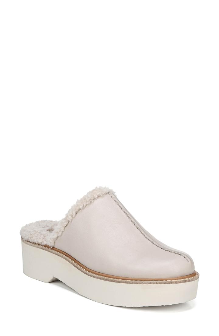 Women's Vince Adler Genuine Shearling Lined Platform Mule M - Ivory