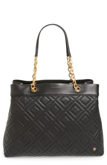 Tory Burch Lousia Lambskin Leather Tote - Beige