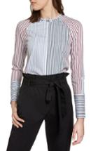 Women's Halogen Mixed Stripe Cotton Shirt - White