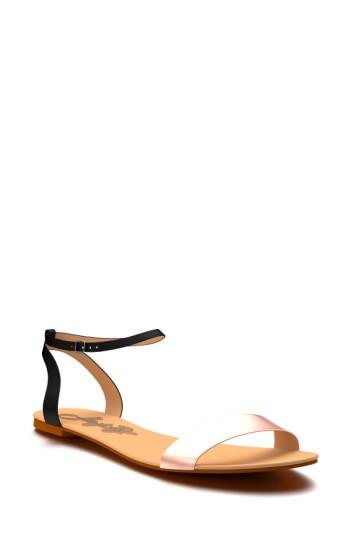 Women's Shoes Of Prey Metallic Ankle Strap Sandal .5us / 32.5eu B - Black