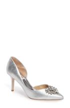 Women's Badgley Mischka Baltic Pointy Toe Half D'orsay Embellished Pump M - Metallic