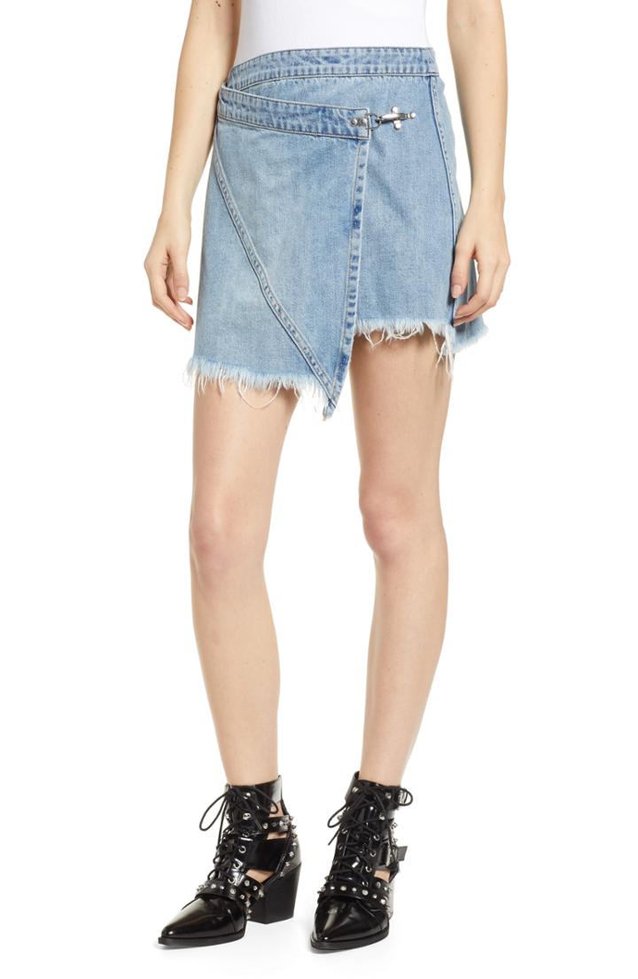 Women's Blanknyc Denim Wrap Skirt - Blue