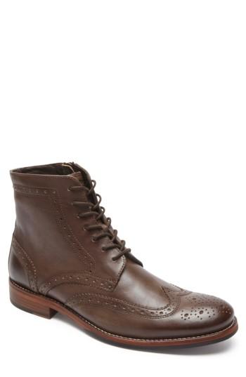 Men's Rockport Wyat Wingtip Boot M - Brown
