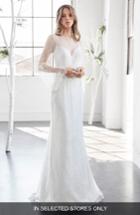 Women's Inmaculada Garcia Rubi Bell Sleeve Illusion Sheath Gown, Size - Ivory