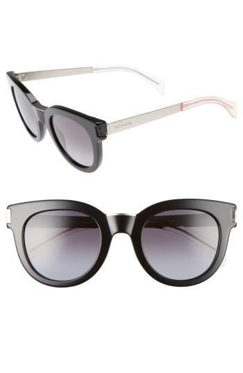 Women's Tommy Hilfiger 49mm Butterfly Sunglasses - Black/ Matte Palladium