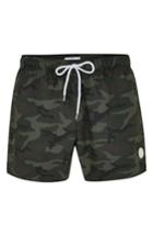 Men's Topman Camo Print Swim Trunks /x-large - Green