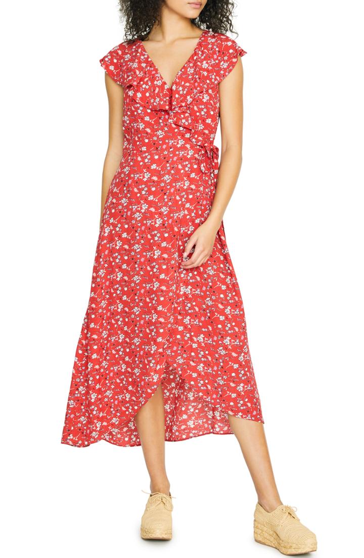 Women's Sanctuary Jolynn Faux Wrap Midi Dress - Red
