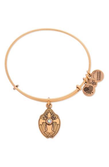 Women's Alex And Ani Crystal Dove Adjustable Wire Bangle
