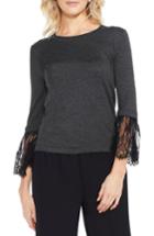 Women's Vince Camuto Lace Cuff Sweater - Grey