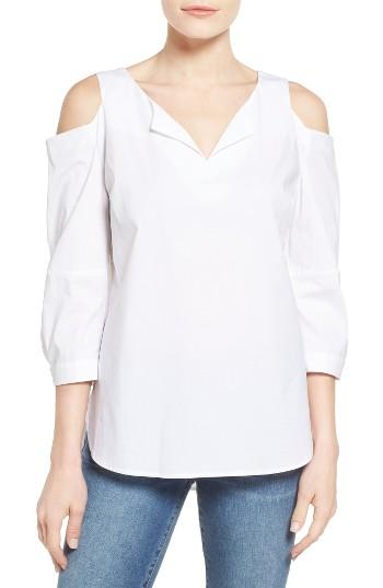 Women's Nydj Agnes Cold Shoulder Top - White