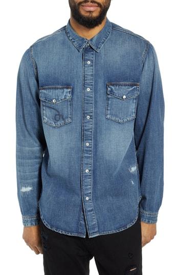 Men's The Kooples Regular Fit Denim Sport Shirt - Blue