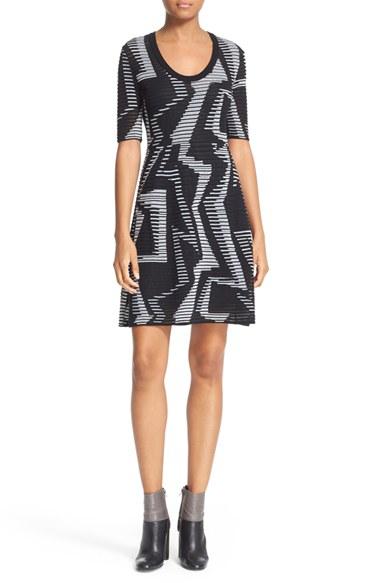 Women's M Missoni Geo Knit Fit & Flare Dress