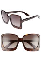 Women's Tom Ford Katrine 60mm Sunglasses - Dark Havana/ Gradient Roviex