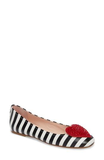 Women's Kate Spade New York Kade Crystal Embellished Heart Ballet Flat M - Black