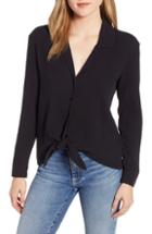 Women's 1.state Button-up Tie Front Top - Black