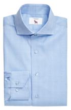 Men's Lorenzo Uomo Trim Fit Herringbone Dress Shirt - 34 - Blue