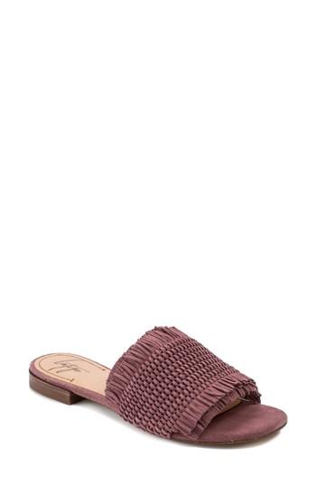 Women's Latigo Sofie Fringed Slide Sandal M - Purple