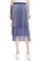 Women's Clu Floral Pleat Skirt - Blue