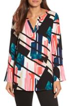 Women's Chaus Bell Sleeve Abstract Print Blosue - Pink
